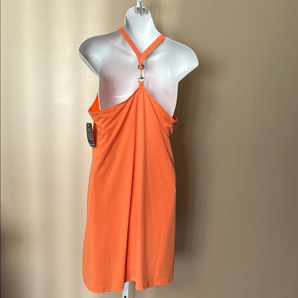 NWT Boston Proper Orange tank Dress with gold hardware - Picture 5 of 8